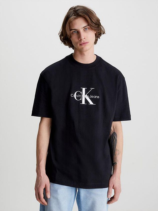 Calvin Klein USA Oversized Monogram Mens T-Shirt Black 1864375-EN